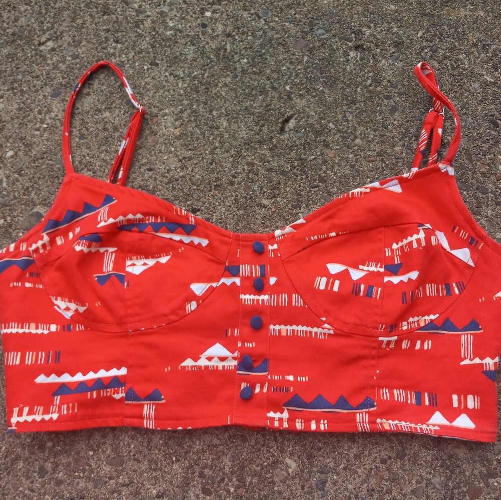 PJK Patterson J Kincaid Boho Crop Top size Small